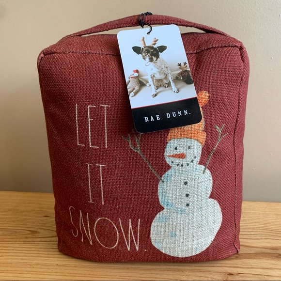 Rae Dunn - LET IT SNOW - Door Stop - Red - NWT - Picture 1 of 8